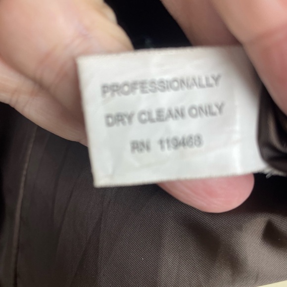 Todd Smith Brown 100% Wool Long Dress Coat with Black Trim Neck & Cuffs Sz 10 - Picture 5 of 14